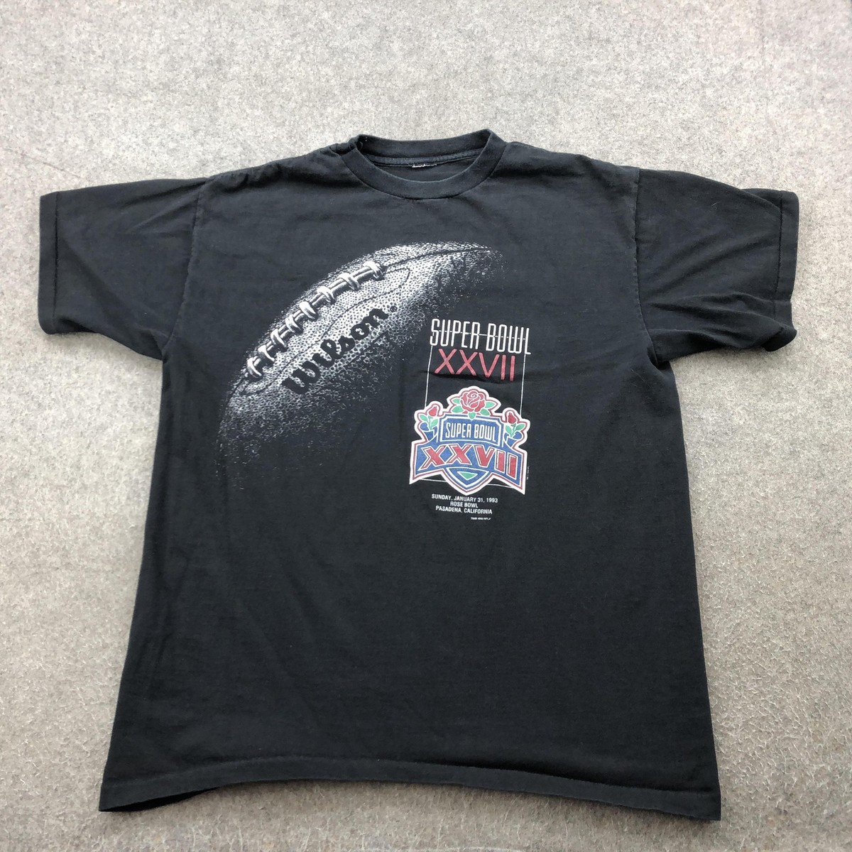 Vintage Super Bowl XXVII Shirt Mens Large Black NFL Football