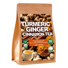 Natural Herbs Turmeric Ginger Cinnamon Tea Sugar Free Caffeine Free No Additives