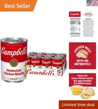 12-Pack Campbell's Homestyle Chicken Noodle Soup - Low-Cal, No Antibiotics