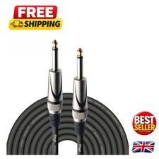 Portable 10m Male-to-Male Instrument Cable for Guitars, Keyboards & More