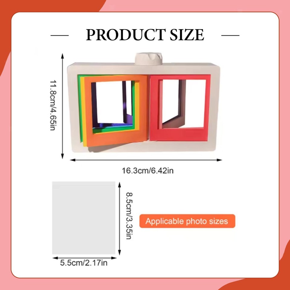 Rotating Desktop Photo Frame Picture Frame Card Holder Display Rack for ...