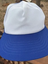 Crafter's Pride Cross Stitch Blank Blue & White Mesh Trucker Hat NWT