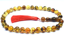 Dominican Amber Islamic Prayer Misbaha Tesbih Rosary Beads 12.24 mm (44.8g)a1219