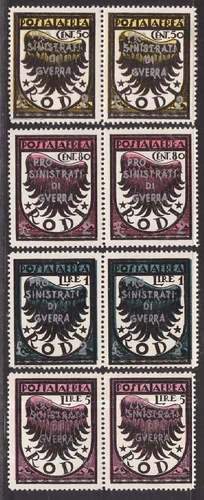 Italy RSI Aegean, Pro Left War Series 1944 in New Pairs ** -FB57