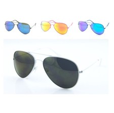 Aviator Style Sunglasses Fashion Mirror Lenses Metal Frames Sport For Men Women.