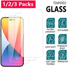For iPhone  17 16 15 14 13 13 Pro Max Clear HD Tempered GLASS Screen Protector