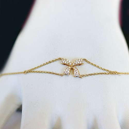 HUEB Romance New 18K Yellow Gold & Pave Diamond Bow Bracelet