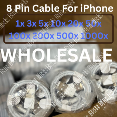Wholesale Bulk Lot 3Ft 6Ft USB Cable For Apple iPhone 14 8 7 12 11 Charger Cord