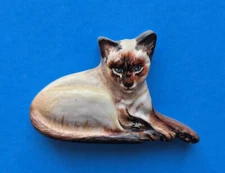 Cat Fridge Magnet Vintage 1980s R.O.C. Taiwan Ceramic Resin 3D Relief Molded EUC