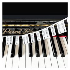 Removable Piano Keyboard Note Labels, Silicone Piano Notes Stickers Guide black