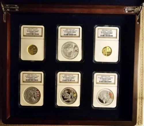 2008 Beijing Olympics 999 Silver and 24k Yellow Gold Coin NGC PF70 ULTRA CAMEO 