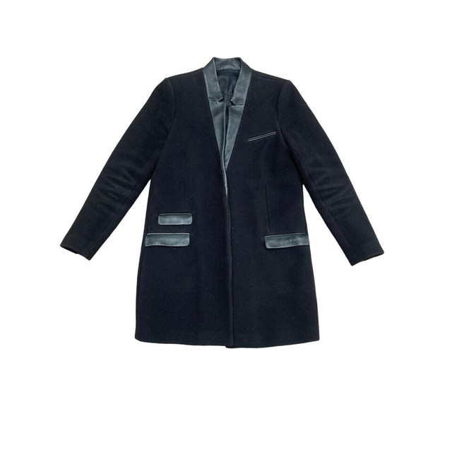 The Kooples Black Wool Coat Size 38 / Fits M Medium