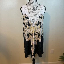 Free People Intimately Morning Sun Slip Dress Lace Floral Mini Boho A-Line Sz S