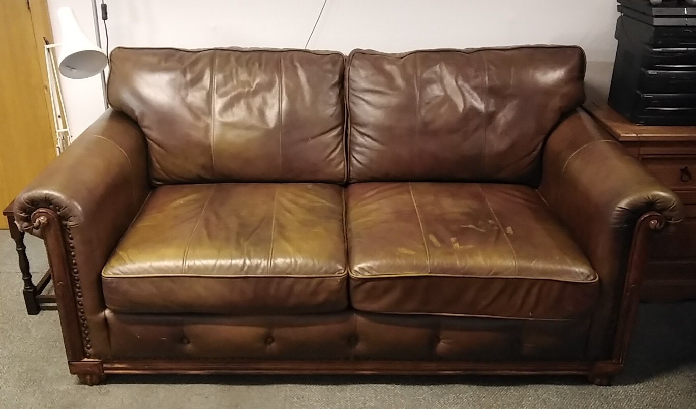 2 Seater Tan Leather Sofa eBay