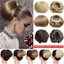 Real Natural Hepburn Style Bun Hair Piece - Synthetic Scrunchie Ponytail Extension, Multiple Colors
