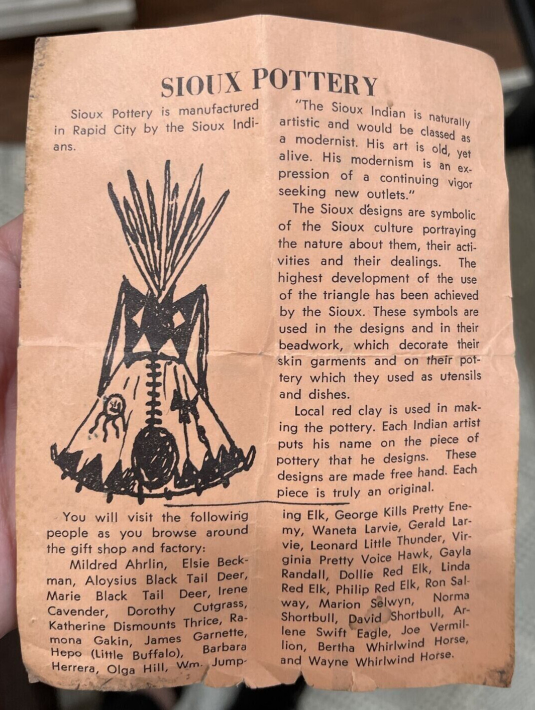 Vintage Sioux  Clay Vase Etched Turquoise Paint, Red Clay 4.25" Signed Hepo