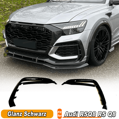 Für Audi RSQ8 RS Q8 2020-2024 Glanz Schwarz Front Flossen Flaps Splitter Canards - Bild 1 von 7
