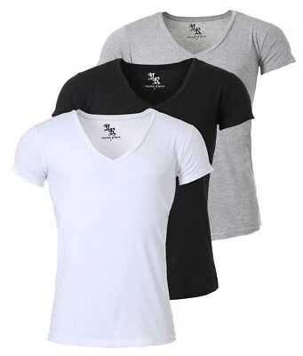 Herren T-Shirt 3erPack Young & Rich Uni tiefer V-Ausschnitt slimfit basicstretch - Bild 1 von 4