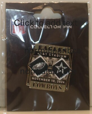 2024 PHILADELPHIA EAGLES VS DALLAS COWBOYS NOVEMBER 10, 2024 GAME DAY PIN   NEW