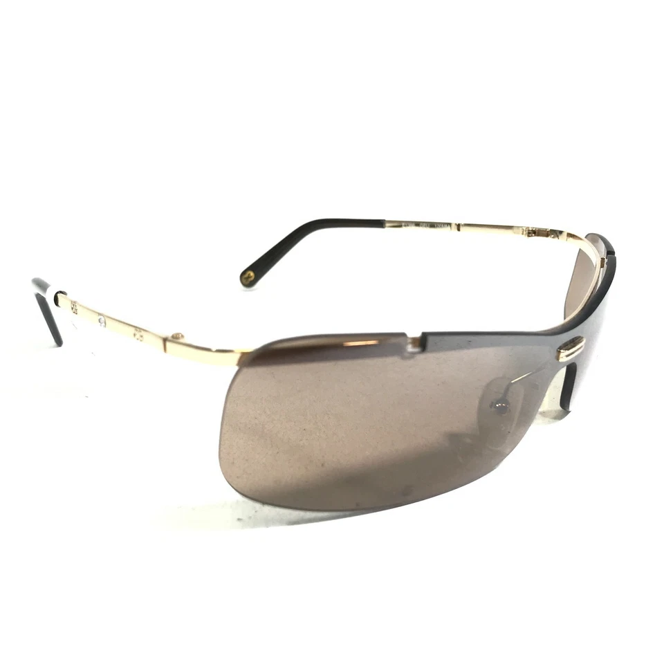 Gafas de sol Escada E1386 GEU doradas envolventes monturas sin montura con lente protectora marrón Foto 3 de 4