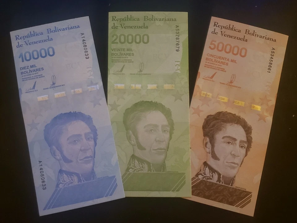 Venezuela Juego Completo 2 - 100.000 Bolívares, 2-500 Soberanos más 6 Nuevos -27 Piezas Foto 3 de 4