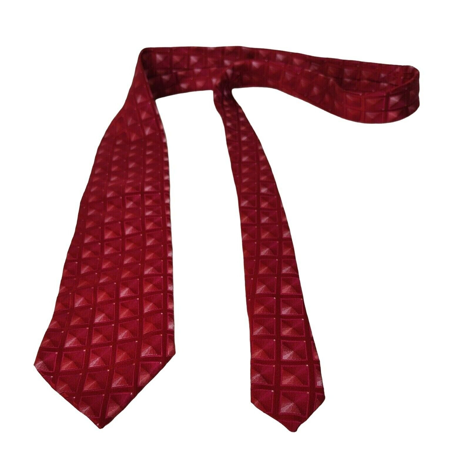 Barneys New York Red Silk Tie Necktie Handmade in… - image 3
