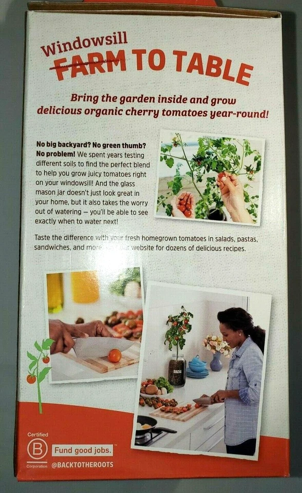 ORGANIC CHERRY TOMATO WINDOWSILL PLANTER (COMPLETE MASON JAR GROW KIT) - Image 3 of 4