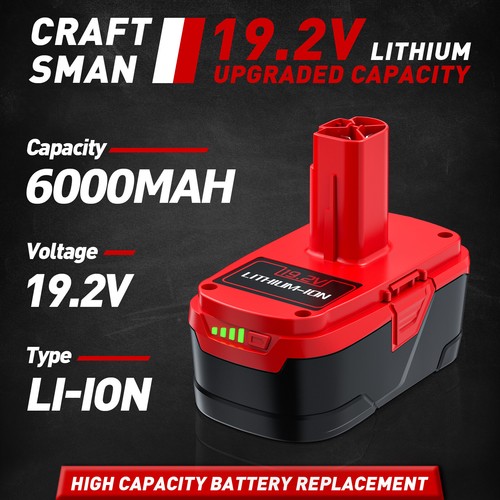 1-2Pack 8.0Ah for Craftsman 19.2V Lithium XCP Battery C3 DieHard 11375 / Charger - Picture 5 of 22
