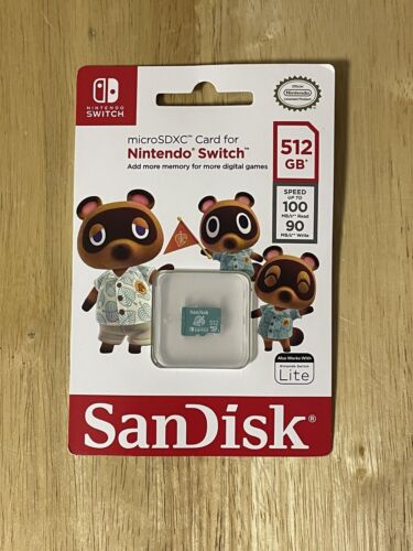 SanDisk 512GB microSDXC Card Nintendo Switch Memory Card Mario Animal Crossing - Afbeelding 1 van 2