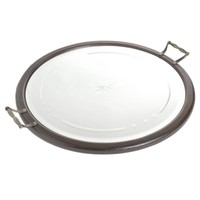 Round Mirrored Tray Wood With Mirror - Brass on sale Round Mirrored Tray Wood With Mirror - Brass on sale