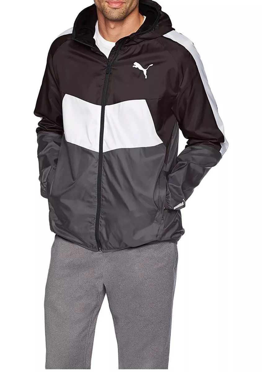 Puma Atlethic Hooded Hoodie Windbreaker Jacket ColorBlock
