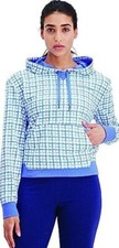 Champion Women's Blue/White Pullover Campus French Terry Hoodie Sweatshirts: S-L