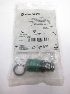 New Sealed Allen Bradley 800FP-LMP33 Illuminated Green Push Pull Button 