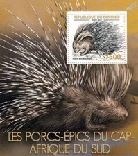 Foglio francobolli PORCOSPINO/animali selvatici Capo Sudafricano #2 di 7 (2012 Burundi)