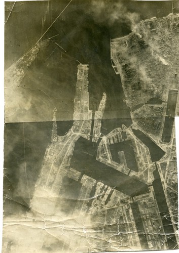 2 JOINTED ORIGINAL WW2 RAF AERIAL RECON PHOTO LE HAVRE 10/9/ 1944 542SQN