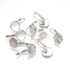 200pcs Platinum Brass Leverback Earring Earwire For Jewelry Making Flat Round