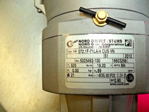NORD INVERTER DUTY MOTOR 5025493-100 & 072.1F-71LA/4 CUSVN - DRIVE SYSTEMS - Picture 6 of 9