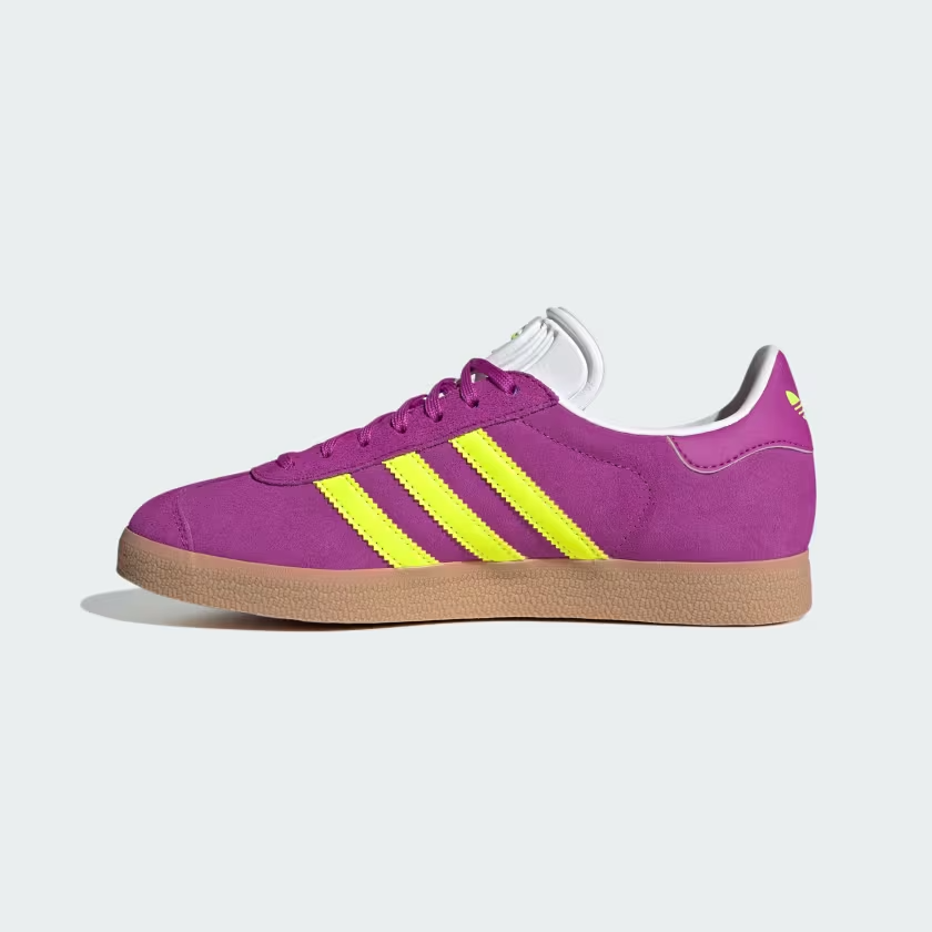 Adidas Originals Gazelle Shoes Purple Burst Solar Yellow
