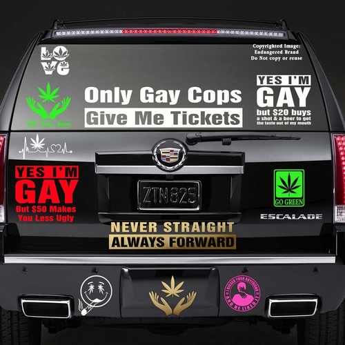 Gay Only Gay Cops Give Me Tickets Sticker Decal - Picture 4 of 12