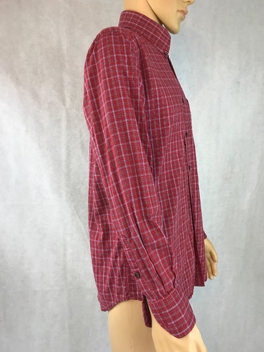 tommy hilfiger shirt men’s medium 80’s 2 Ply Fabric Red Plaid 100% Cotton Casual - Picture 5 of 10