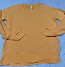 Athleta Coaster Luxe Sweatshirt Womens XS Orange Crew Neck Thumbholes Long