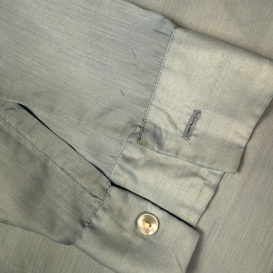 Винтажная мужская рубашка McGregor L с синим воротником-петлей 50-е 60-е Wonder-Full-Fit Dacron - Изображение 4 из 4