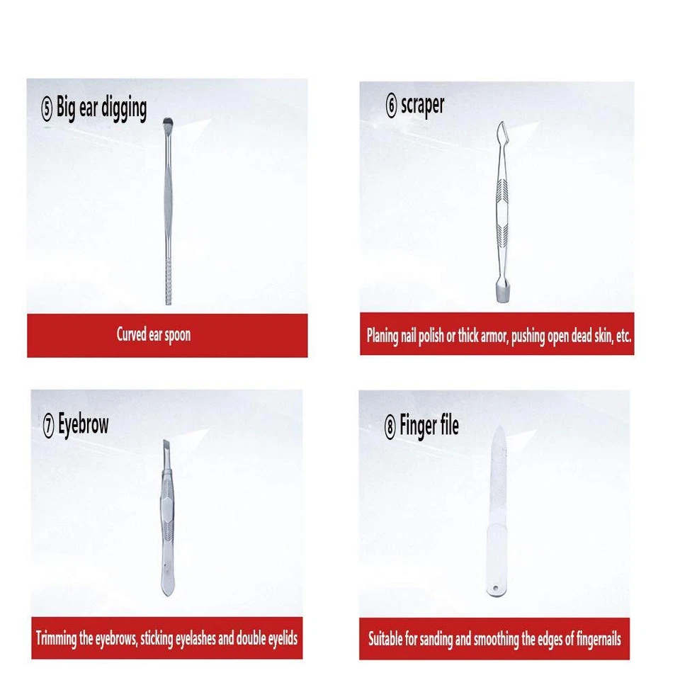 Maniküre Set 8 Teilig für Männer & Frauen Pediküre Kit Maniküreset aus Edelst... - Bild 4 von 4