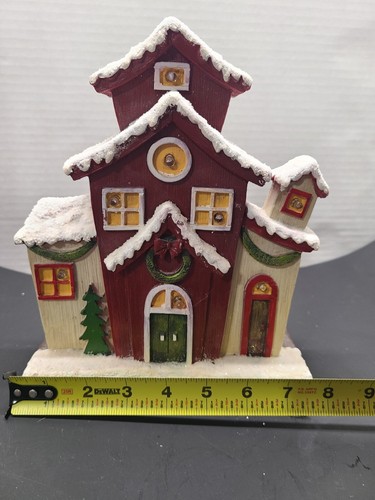 10" Animado Parpadeante Iluminado Casa Pueblo Navidad Hogar Decoración Vacaciones - Imagen 8 de 9