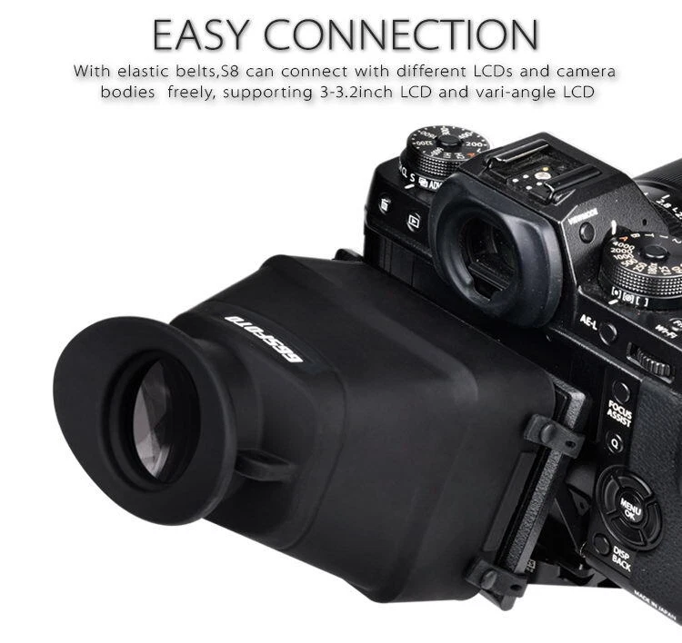 GGS S8 3X Visor Óptico Cámara Visor Ajuste 3-3.2" LCD para Canon Nikon Foto 2 de 4