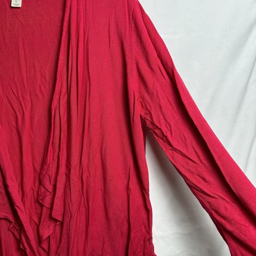 Dressbarn Pink Open Front Sweater Cardigan Women XL 3/4 Sleeve - Picture 3 of 9