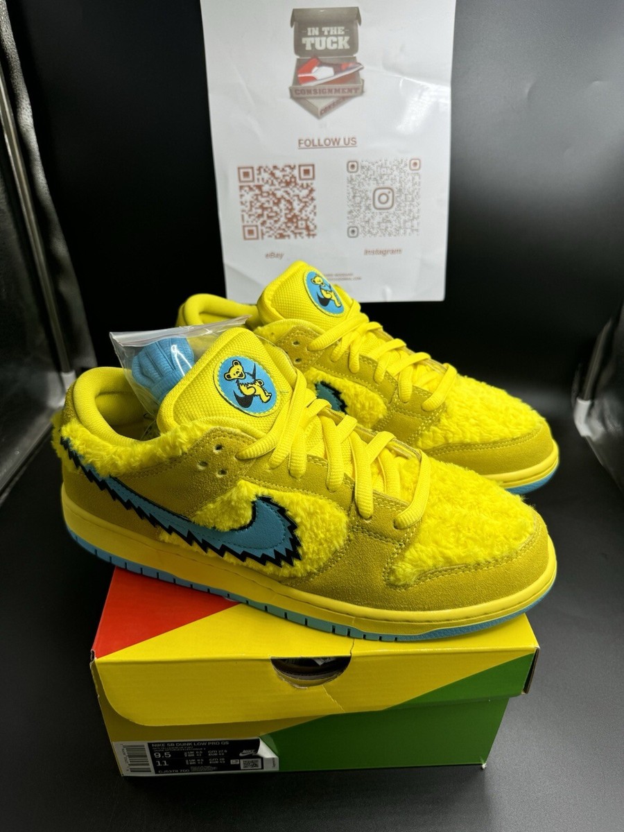 Nike Sb Dunk Low Pro QS Grateful Dead Yellow Bear Sz 9.5 Nike Sb Dunk Low Pro QS Grateful Dead Yellow Bear Sz 9.5