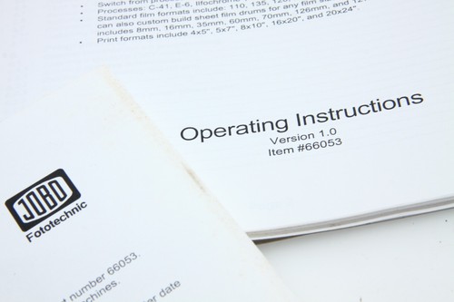 Jobo Fototechnic Instruction Manual 22/23/24/2500 AUTO PROCESSOR - Picture 8 of 8