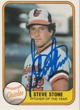 STEVE STONE BALTIMORE ORIOLES  SIGNED 1981 FLEER CARD #170
