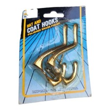 Warwick Polished Brass Double Coat, Hat, Robe, Towel Wall or Door Hook